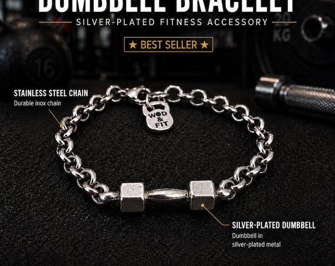 Gym Bracelet Dumbbell Bracelet Workout ·Gym Jewelry · Bodybuilding - Fitness Gifts  Gym Gifts · Personal Trainer · Crosstraining · Wod & Fit