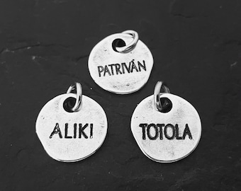 Custom Charm Tag 16mm Metal Silver Plated.Personalized gift Charms Pendent · Regalo Gym · Custom Tag · Gym Gifts · Fitness Gifts · Wod & Fit