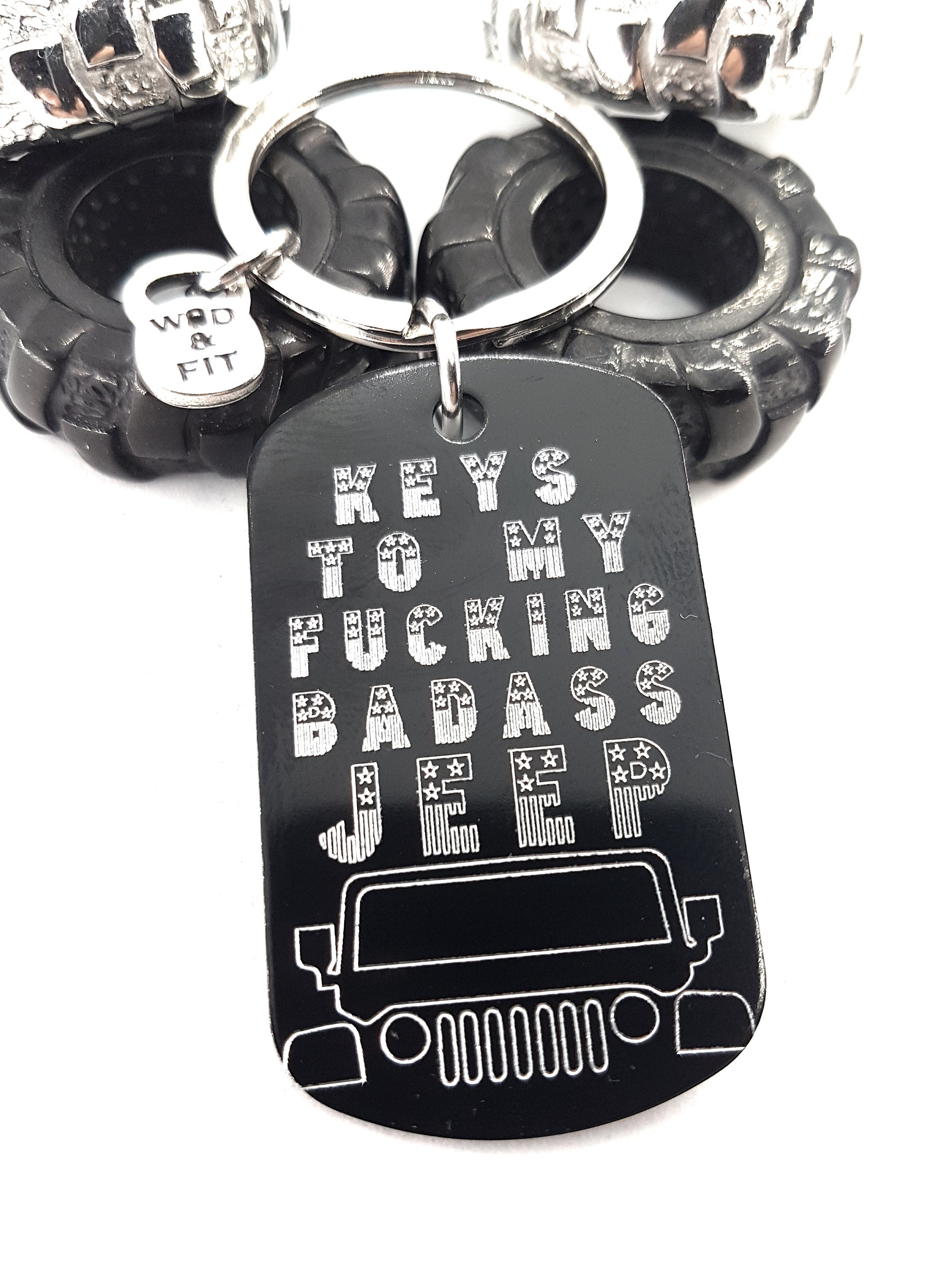 Keychain Keys To My Fucking BADASS Jeep Stars & Stripes ...