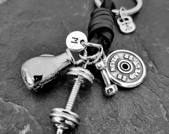 Boxing Glove Black Leather Keychain Motivation Gift Boxing Legend- Boxing jewels- Boxing Gifts- Kick boxing gifts - Gym Gift Sport-Wod & Fit