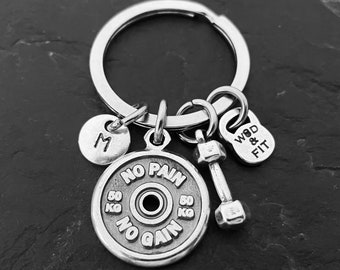 Gym Custom Keychain Motivation  Weight Plate Dumbbell Initial ·Presonalized Gift · Wright Lifting ·Bff Gifts · Fitness ·Coach Gift·Wod & Fit