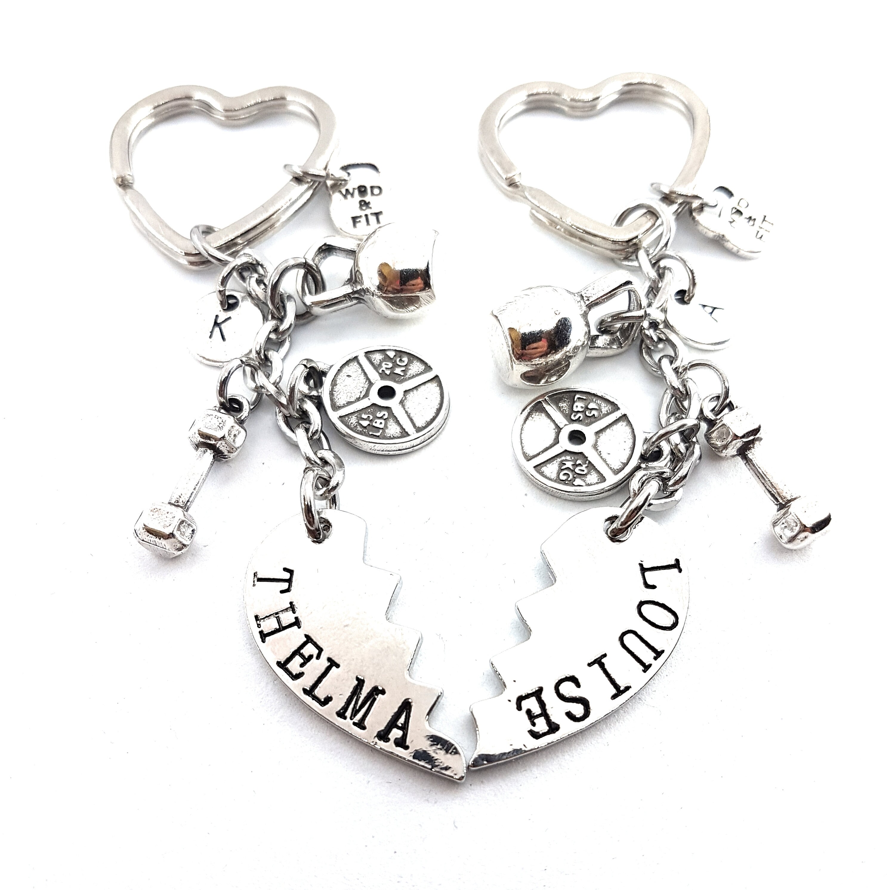 Couples Keychain Thelma and Louise - BFF Gifts · Sisters Gift · Mom gift ·  Partners Gift · Couple Gif · Anniversary ift · Gym Gift·Wod & Fit