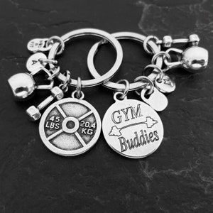 Couple Custom Keychain GYM Buddies  Weight Plate 45lbs · Gym Gifts · BFF Gifts · Crosstraining · Friendship Gift · Custom Gifts · Wod & Fit