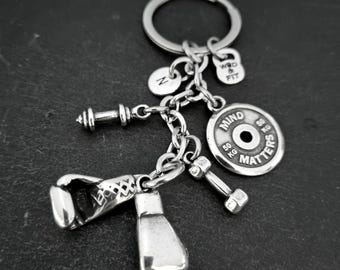 Boxing Gloves Keychain Double JAB Weight Plate - UFC - MMA -Boxing Jewelry -Fight Gift -Boxing Coach Gift -Boxing Gym -Boxing Fans Wod & Fit