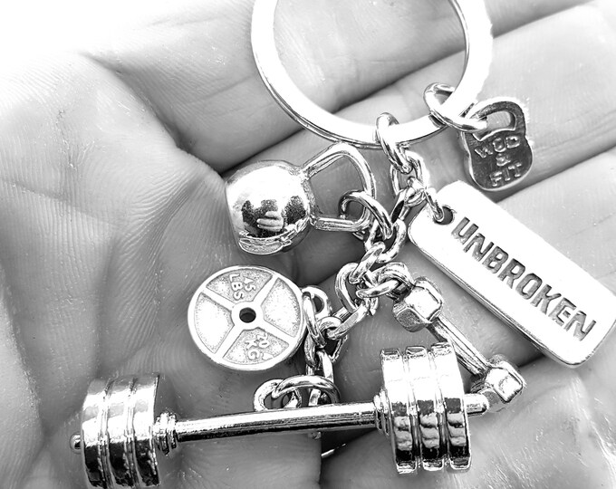 Gym Custom Keychain Challenge Workout · Weight Lifting · Bodybuilding · Coach Gift · Personalized Gift · Boyfriend Gift · Barbell ·Wod & Fit