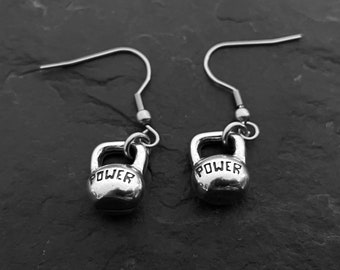 Women Gym Earrings Kettlebell Power Workout Gifts · Gym Gifts · Girl Earrings · Gym Gift · Girlfriend Gift ·Crosstraining ·Fitness Wod & Fit