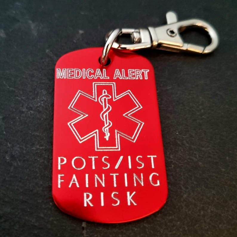 Medical Alert Keycahin Personalized Engraved Aluminum 50x30 - Medical ID Tag, Emergency Med Alert Keychain ICE Medical Information Tag image 12
