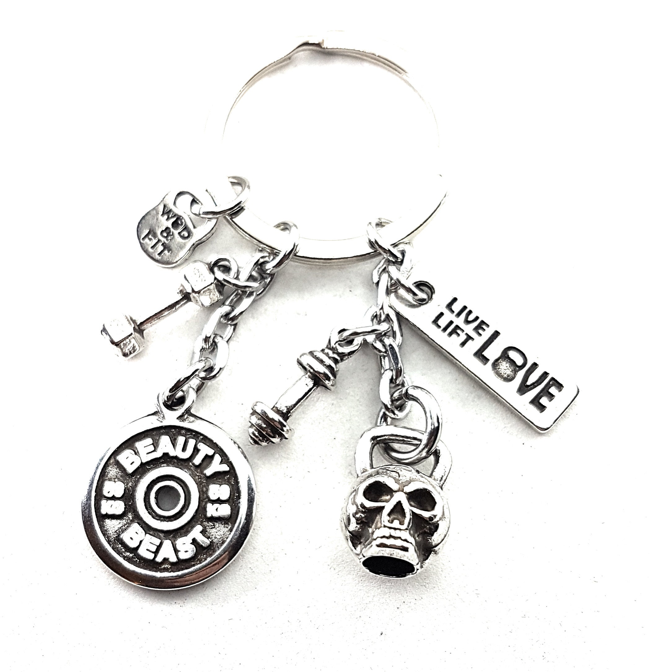 Keychain Gym Fran Workout · Kettlebell SKULL Motivation Weight Plate