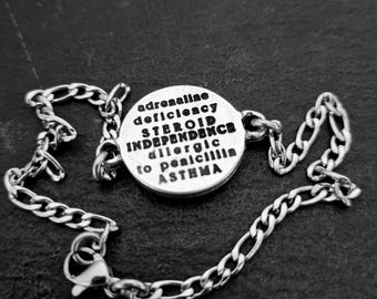 Medical Alert ID Bracelet Custom Adjustable-Personalized Engraved · medical id bracelet Medical Condition Info ·Medical alert bracelet women