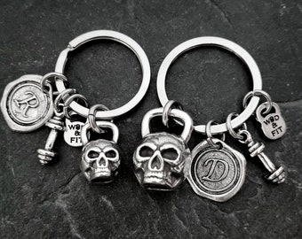 Unique Skull Initial Kettlebell - Fitness Gifts for Bodybuilders  · Personalized Gym Gift · Gym Gifts · Fitness Gifts · Wod & Fit