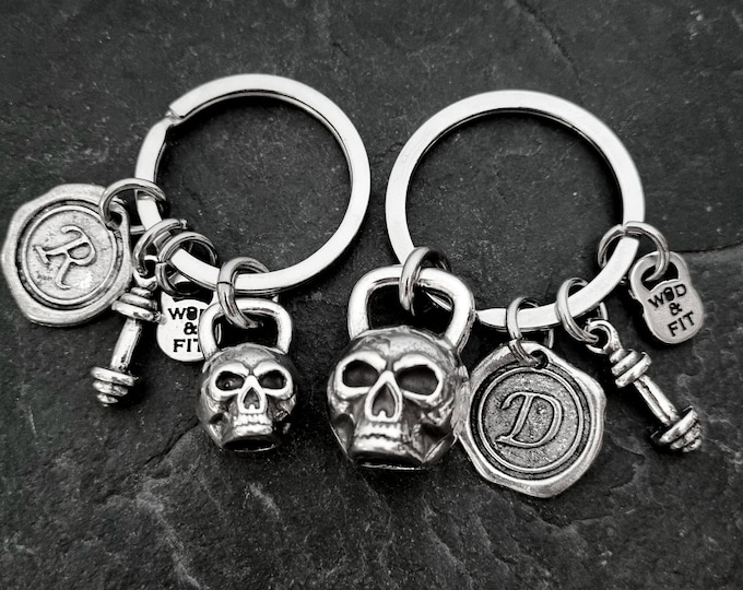 Unique Skull Initial Kettlebell - Fitness Gifts for Bodybuilders  · Personalized Gym Gift · Gym Gifts · Fitness Gifts · Wod & Fit