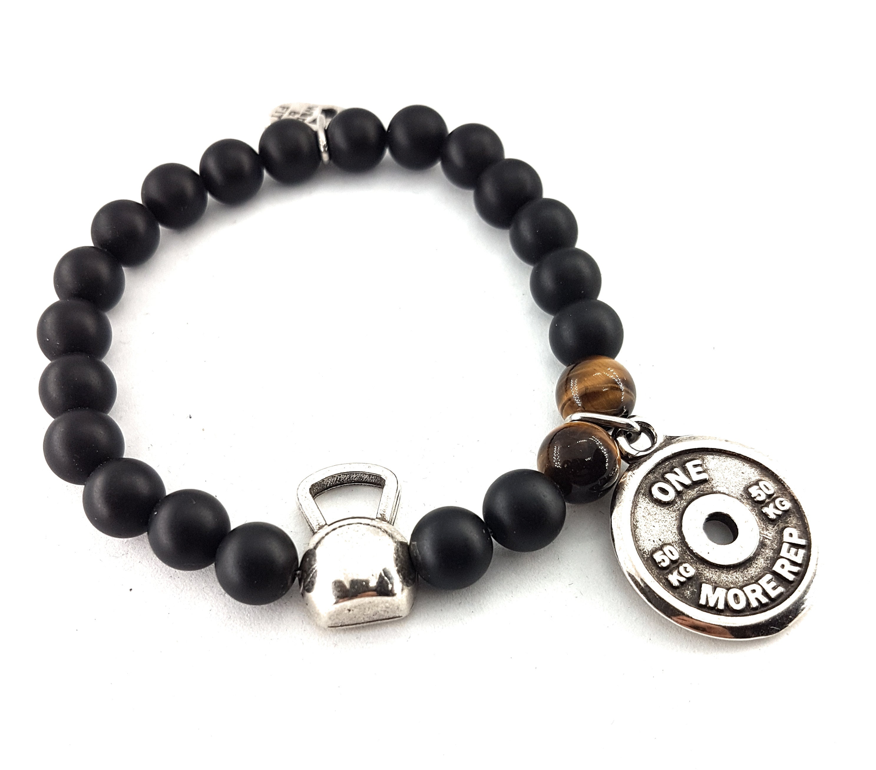 Gym Bracelet Kettlebell Swings Workout Onix Stone Motivation Weight