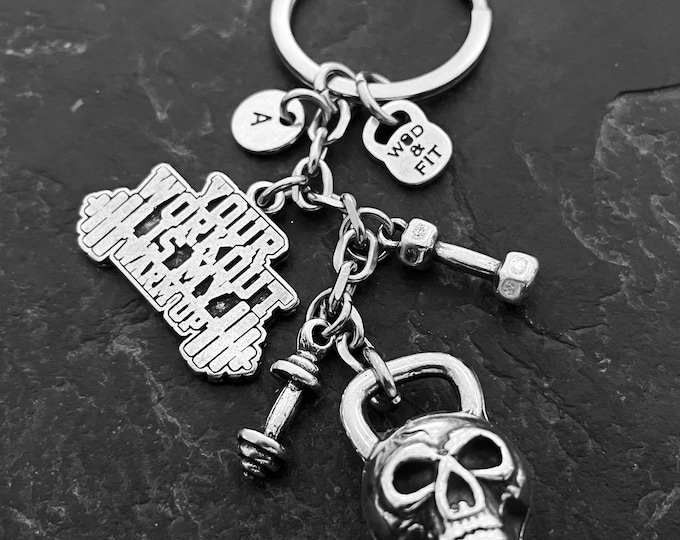 Gym Keychain SKULL Workout Gifts FATAL 40 · Bodybuilding Gift · Fitness · Skulls· Gym Gifts · Weight lifting· Fitness gifts Coach ·Wod & Fit
