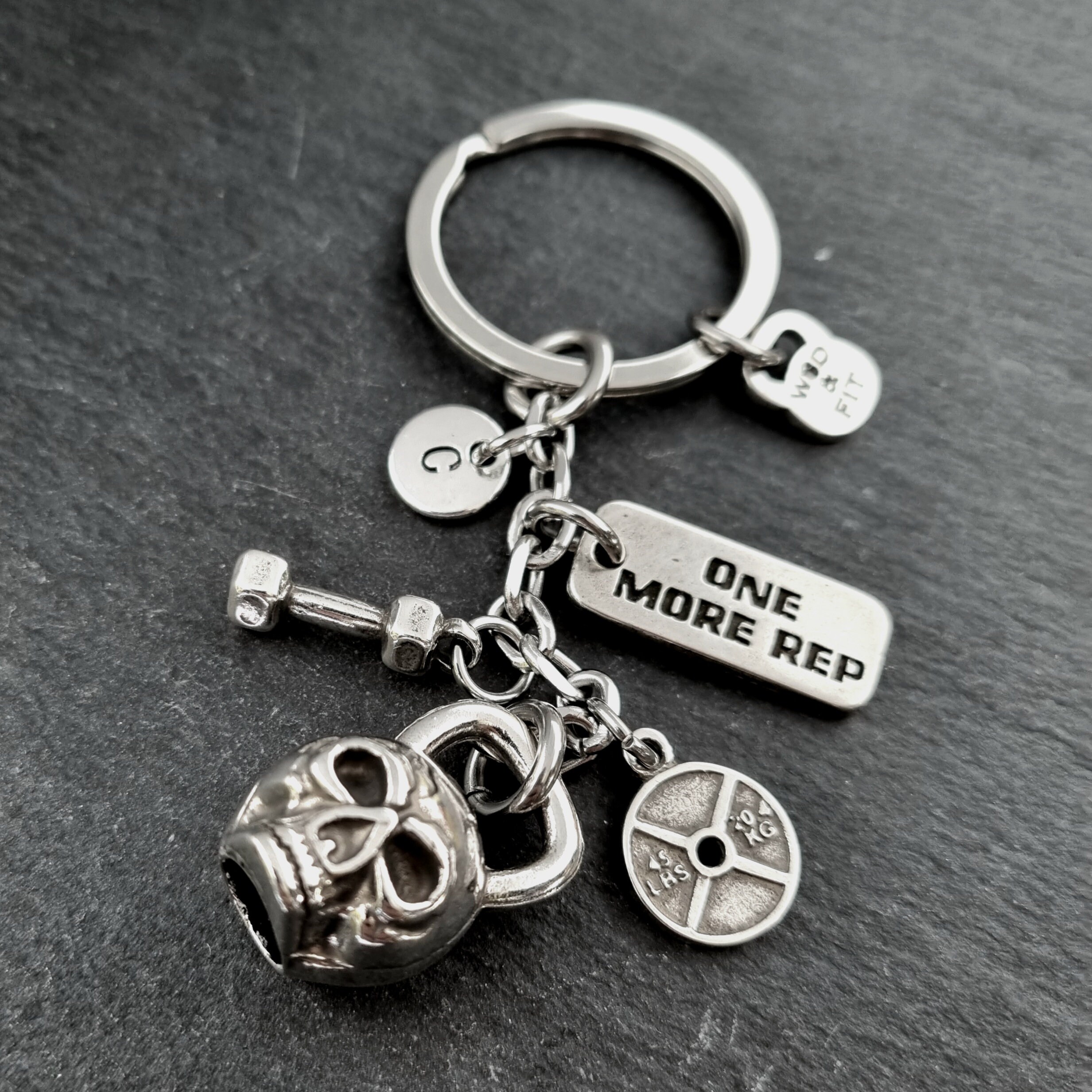 Gym Keychain Custom Motivation SKULL Workout Gifts