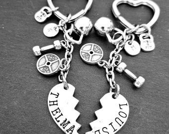 Couples Keychain Thelma and Louise - BFF Gifts · Sisters Gift · Mom gift · Partners Gift · Couple Gif · Anniversary ift · Gym Gift·Wod & Fit
