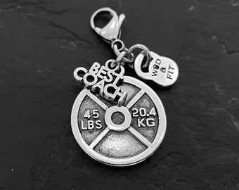 Gym Pendant Zipper Pull For Bags Twings Weights · Fitness Gift ·Girlfriend Gift ·Zipper Clasp ·Backpack Zipper ·Zipper pull charm ·Wod & Fit