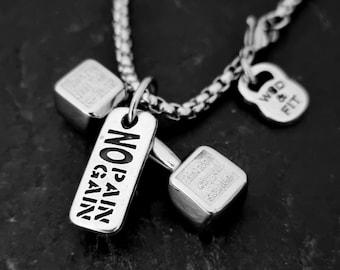 Gym Necklace Power Dumbbell Workout Motivation Bodybuilding Fitness Gift · Workout Gift · Motivation gift· Bodybuilding · GYM Gift·Wod & Fit