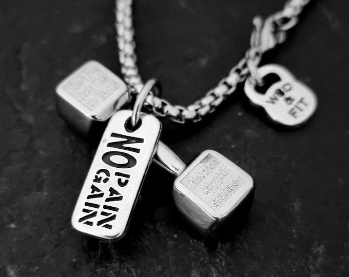 Gym Necklace Power Dumbbell Workout Motivation Bodybuilding Fitness Gift · Workout Gift · Motivation gift· Bodybuilding · GYM Gift·Wod & Fit