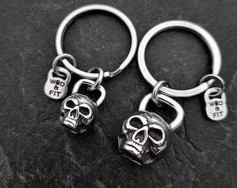 Gym Gift Kettlebell Skull Keyring · Workout gifts · Fitness Gifts · Gym Gifts · Bodybuilding · Fitness Gifts· GYM Jewels ·Skulls· Wod & Fit