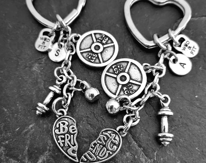 Couples Keychains GYM Partner Workout Weight Plate 25lbs · Gym Gifts · Girlfriend gift ·Sister Gift · BFF Gifts·Anniversary Gift · Wod & Fit