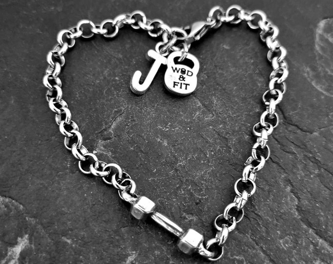 Gym Bracelet Dumbbell Workout Gifts · Personal Trainer ·Bodybuilding · Fitness Gifts ·Unisex Bracelet · Gym Gifts · Crosstraining ·Wod & Fit