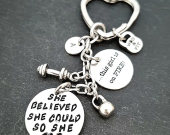 Keychain She Believed She Could So She Did · Personalized Gift · Bff Gifts · Girlfriend Gift · Mom Gift · gifts for her · gift for women