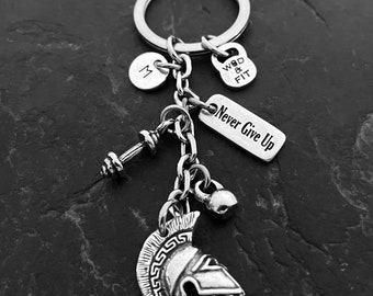 Spartan Helmet Keychain Motivation Personalized gift · Name Keychain · Gym Gift· Spartan Keychain · Gift for men · We the people · Wod & Fit