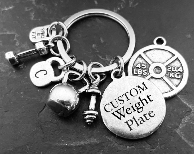 GYM Custom Keyring 45lbs Lumberjack Workout Gifts · Gym Gifts - Crossfit gift- Name Keyrings- Bodybuilding -Fitness Gifts · Sport Wod & Fit