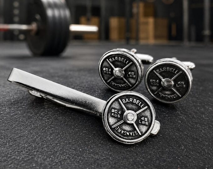 Gym Cufflinks Barbell Standard Weight Plate 45lbs Gifts · Gym Jewelry · Bodybuilding Gift · Weightlifting cufflinks · Sport Gift Wod & Fit