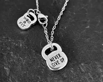 Gym Custom Necklace Kettlebell · Workout Gifts · initial Necklace · Fitness Gifts · Bodybuilding · Bff gifts · Dad Gift · Fitness ·Wod & Fit
