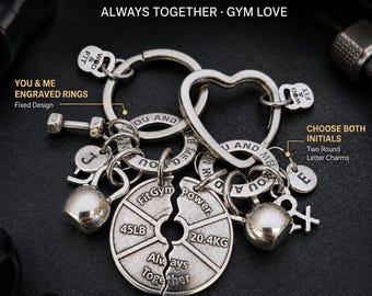 Couples Keychains Gym I Love My Life Weight Plates Always Together, romantic fitness gift for workout partners or gym couple  Wod & Fit
