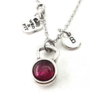 Gym Necklace Kettlebell Color Initial · Girlfriend Gift · Mom Gift · Bff Gifts · Gift for Wife · Birthday Gift · Crosstraining · Wod & Fit