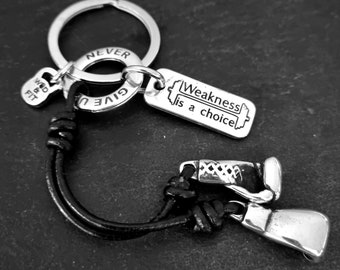 Boxing Gloves leather Keychain Cutom Motivation Ring- UFC - MMA -Boxing Jewels -Fight Gift -Boxing Coach Gift -Boxing Gym -Boxing Wod & Fit