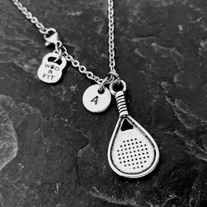 Necklace Padel Tennis Initial.Gift for Padel Lovers - Paddel Tennis gift - Gift for Paddel - Gift for Paddel Player - Paddle Gift -Wod & Fit