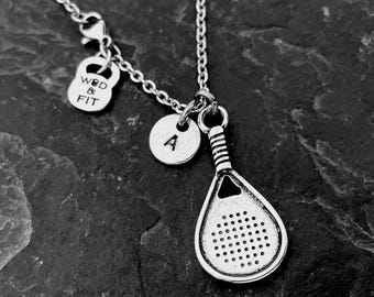 Necklace Padel Tennis Initial.Gift for Padel Lovers - Paddel Tennis gift - Gift for Paddel - Gift for Paddel Player - Paddle Gift -Wod & Fit