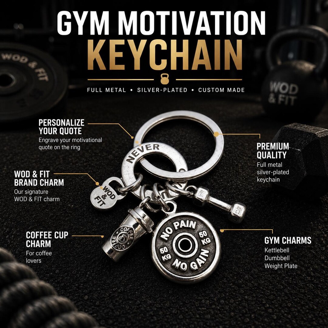 Personalized Gym Coffee Keychain for Fitness Lover, Custom Workout Gift ...