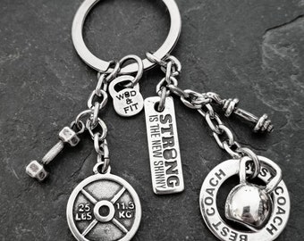 Personalized Gym Keychain Annie Workout 25lbs · Personalised gift · Girlfriend Gift · Mom Gift · Bff Gifts · Custom Keychain · GYM Wod & Fit