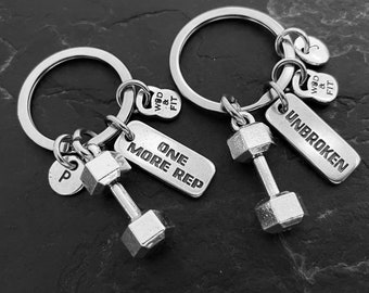 Gym Keychain Dumbbell One More Rep Unbroken  Fitness  Gift- Crosstraining · Coach Gift · Athlete Gift · Bodybuilding · Bff Gifts · Wod & Fit