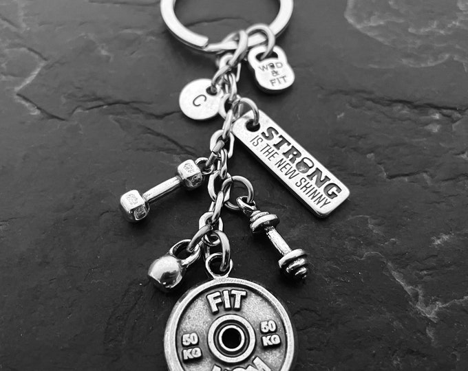 Custom Keychain FIT MOM Gifts for mom · Name Keychain · Personalized gift · Mom gifts · Best Mom Gift · BFF Gifts · Wife Gift ·Gym Wod & Fit