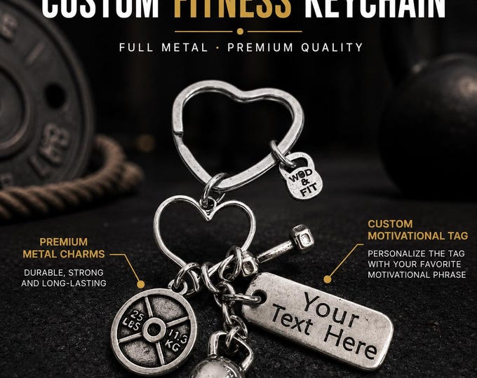 Custom Keychain Fitness Girl Gift Cindy Workout · Custom gift - Women Gift · Mom Gift · bff gifts · gift for her · Girlfriend Gift·Wod & Fit