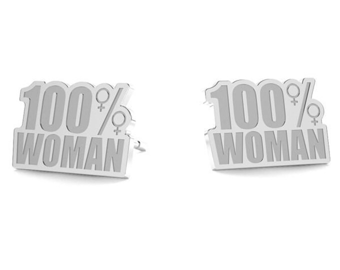 Silver Earrings 100% Woman Gift · Girlfriend Gift · Mom Gift · Women Earrings · Bff Gifts ·Wife Gift · Sister Gift · i am enough · Wod & Fit