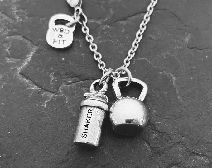 Gym Necklace Kettlebell 100% Whey Protein or Shaker Bottle · Bodybuilding · Workout gift · Gym Gifts· Fitness · Crossfit Gifts · Wod & Fit