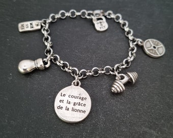 Boxing Bracelet Personalised Gift - Barbell - Boxing Gift- Boxing Girl Bracelet- UFC Gift- MMA Gift - Boxing Motivation- Gym Gifts-Wod & Fit