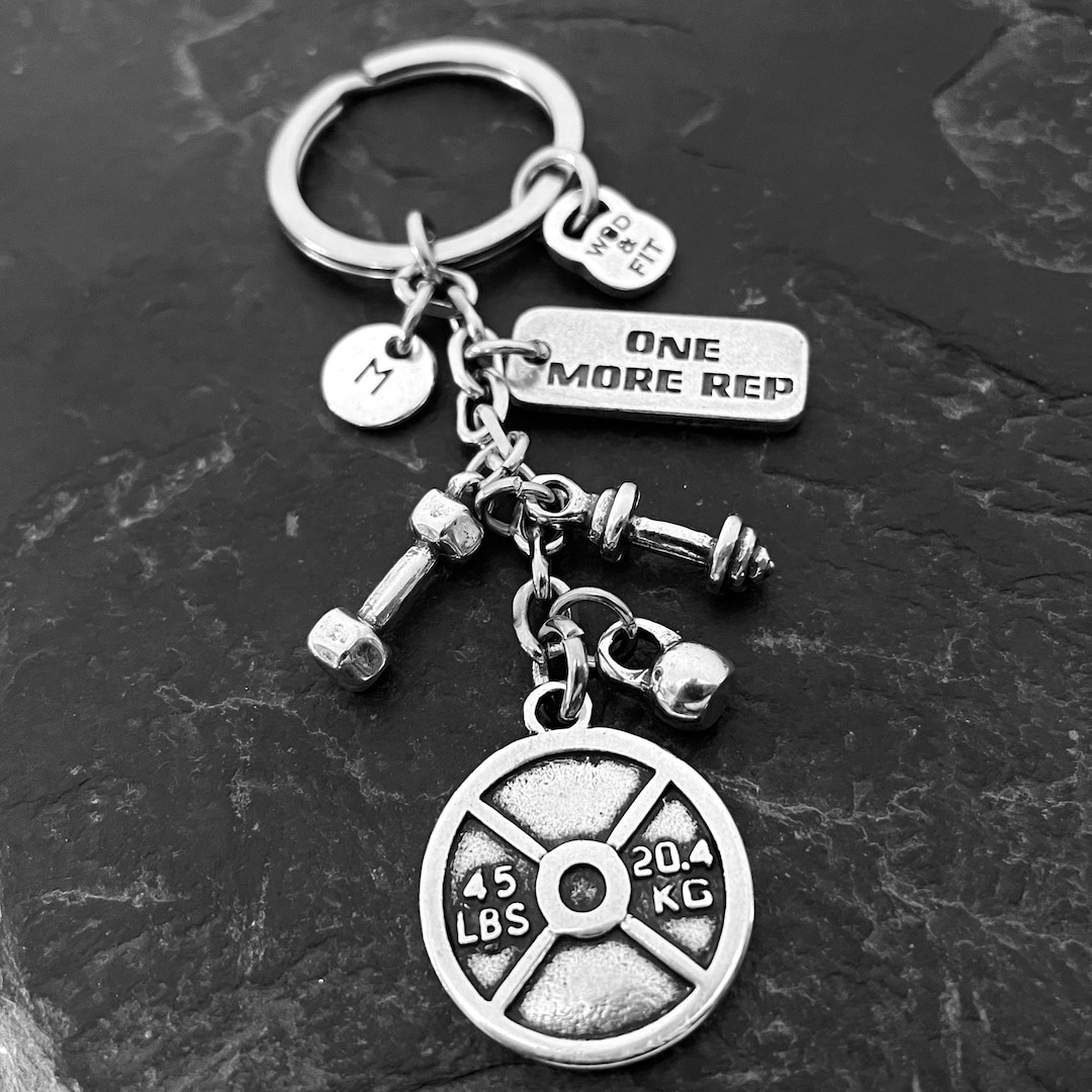 Gym Keychain Custom Gift Weight Plate 45lbs name Keychain Workout Gift