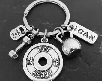 Gym Keychain Weight Workout gift - Exercise gifts - Weight lifting gifts - Fitness gift -Personal trainer gift- Fitness gifts - Wod & Fit