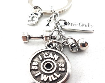 I CAN - I WILL Keychain · Gym gifts ·Name Gift ·Gym Motivation · Coach gift ·Personal Trainer Gift· Custom Gift ·Personalized Gift Wod & Fit