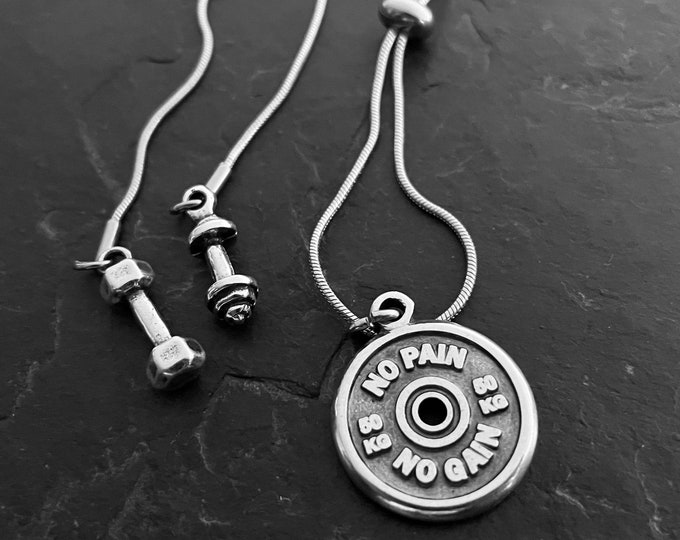Necklace Dumbbell Swing & Fitplate Workout Fitness Fit Girl Fitmom,Bodybuilding,Gym Motivation Gift Fitness Jewelry,Sport Gift,CrossTraining