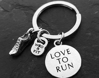 Runners Keyring Runner gifts - Gift for Runner - Running - Love to Run - Marathon Gift -Marathon runner - 5K - 10K -Fitness - Run -Wod & Fit