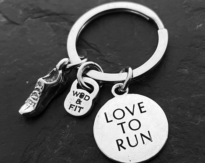 Runners Keyring Runner gifts - Gift for Runner - Running - Love to Run - Marathon Gift -Marathon runner - 5K - 10K -Fitness - Run -Wod & Fit