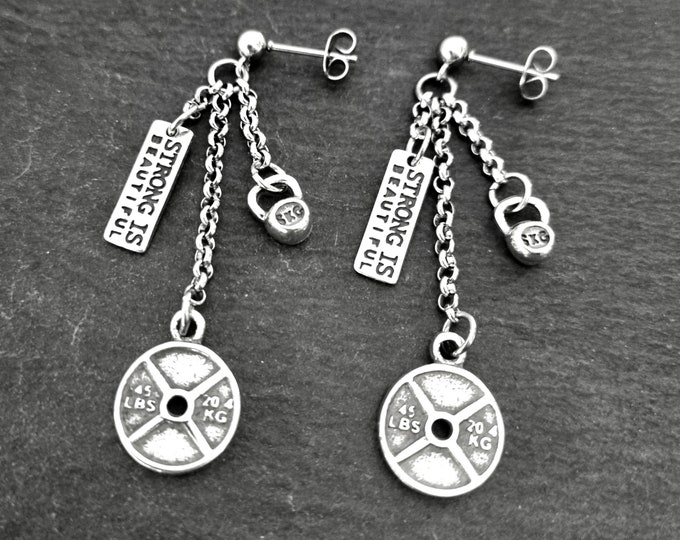 Gym Earrings Weight Plate 45lbs Weight Fitness Jewelry · Weight Lifting ·Gym Gifts· Bodybuilding · Crosstraining · Girl Earrings · Wod & Fit